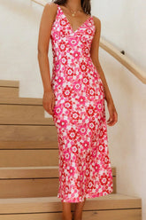 Floral Tied Backless Midi Dress